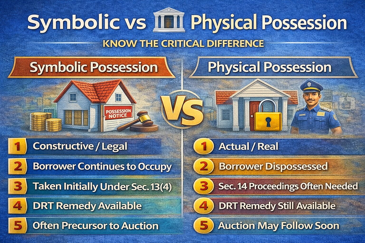 Symbolic Possession vs Physical Possession Under SARFAESI