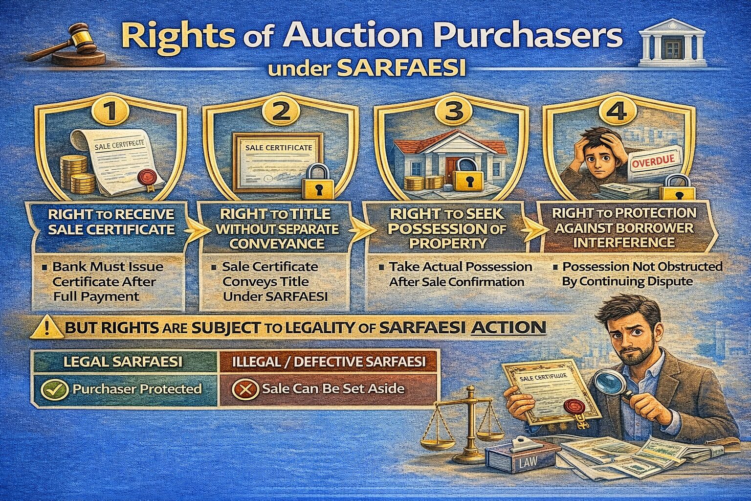 Rights of Auction Purchasers under SARFAESI: Legal Protection, Risks & Remedies