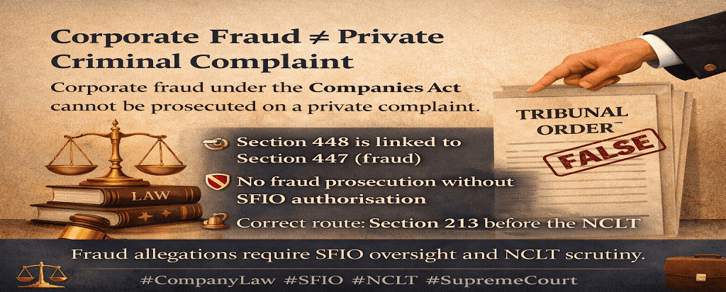 Corporate Fraud ≠ Private Criminal Complaint