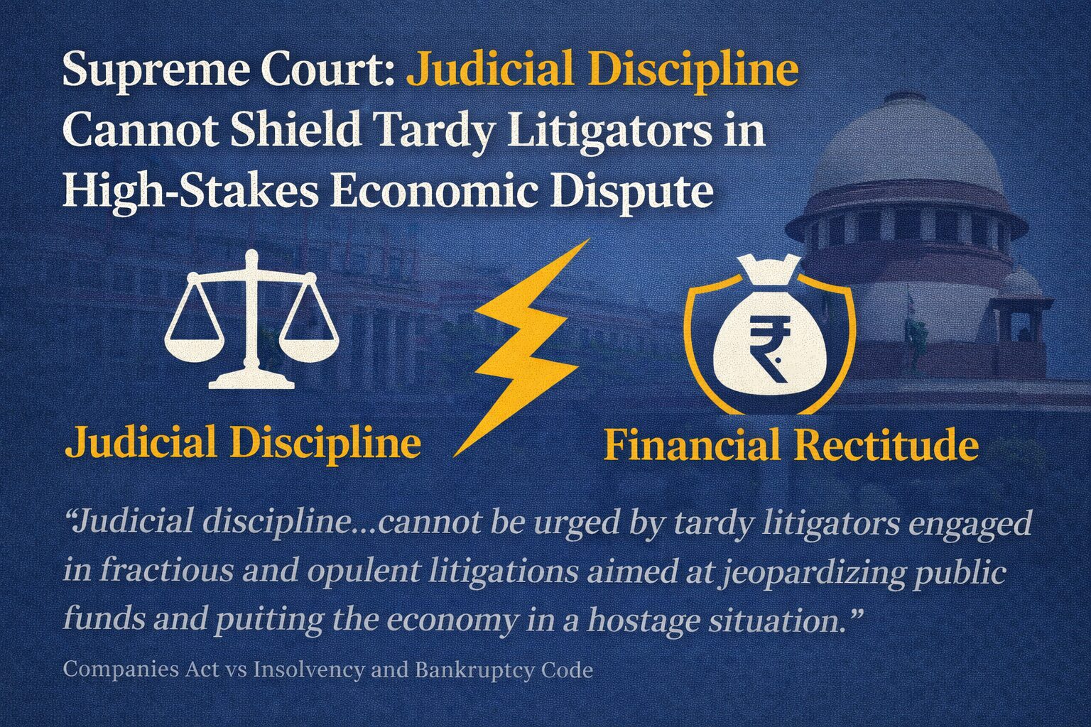 Judicial Discipline Cannot Shield Tardy Litigants: Supreme Court Restores CIRP in High-Stakes Economic Dispute