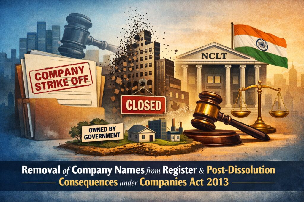 Removal of Names of Companies and Post-Dissolution Consequences under the Companies Act, 2013: A Critical Analysis of Sections 248–252