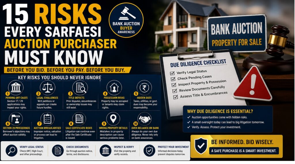 Risks Every SARFAESI Auction Purchaser Must Know Before Bidding - Bank Auction Property Available at a Discount? Read This Before You Bid.