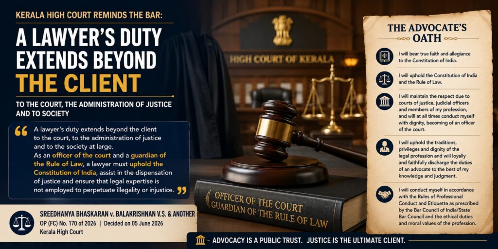 A Lawyer's Duty Extends Beyond the Client: Kerala High Court Reminds the Bar of Its Oath and Constitutional Responsibilities