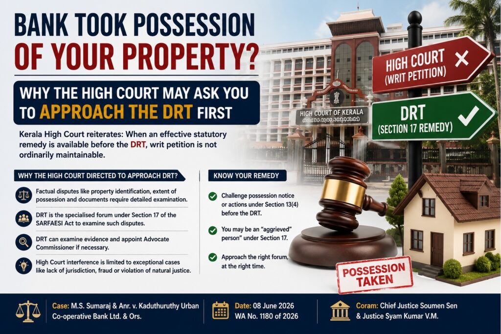 Bank Has Taken Possession of Your Property? Here's Why the High Court May Ask You to Approach the DRT First